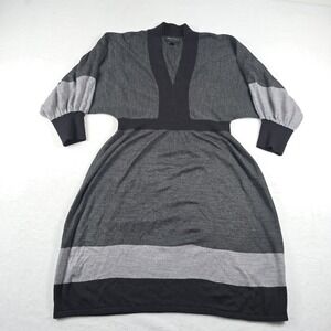 Connected Apparel Women's‎ Sweater Dress Size XL Gray Black Colorblock